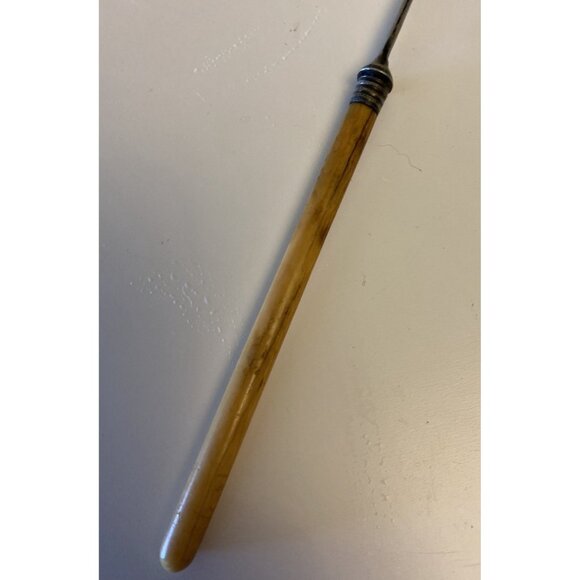 Victorian Antique Pickle Fork Twist Polished Bovine Bone Handle READ - Picture 9 of 10